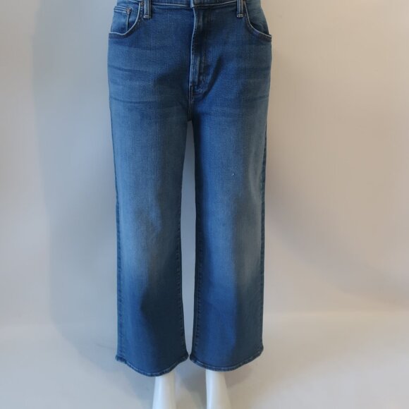 NWT Womens MOTHER The Dodger Ankle Blue Wide Leg Jeans 31 - Picture 2 of 11